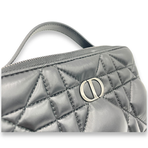 Caro Box  Crossbody Bag Black in Lambskin, Silver