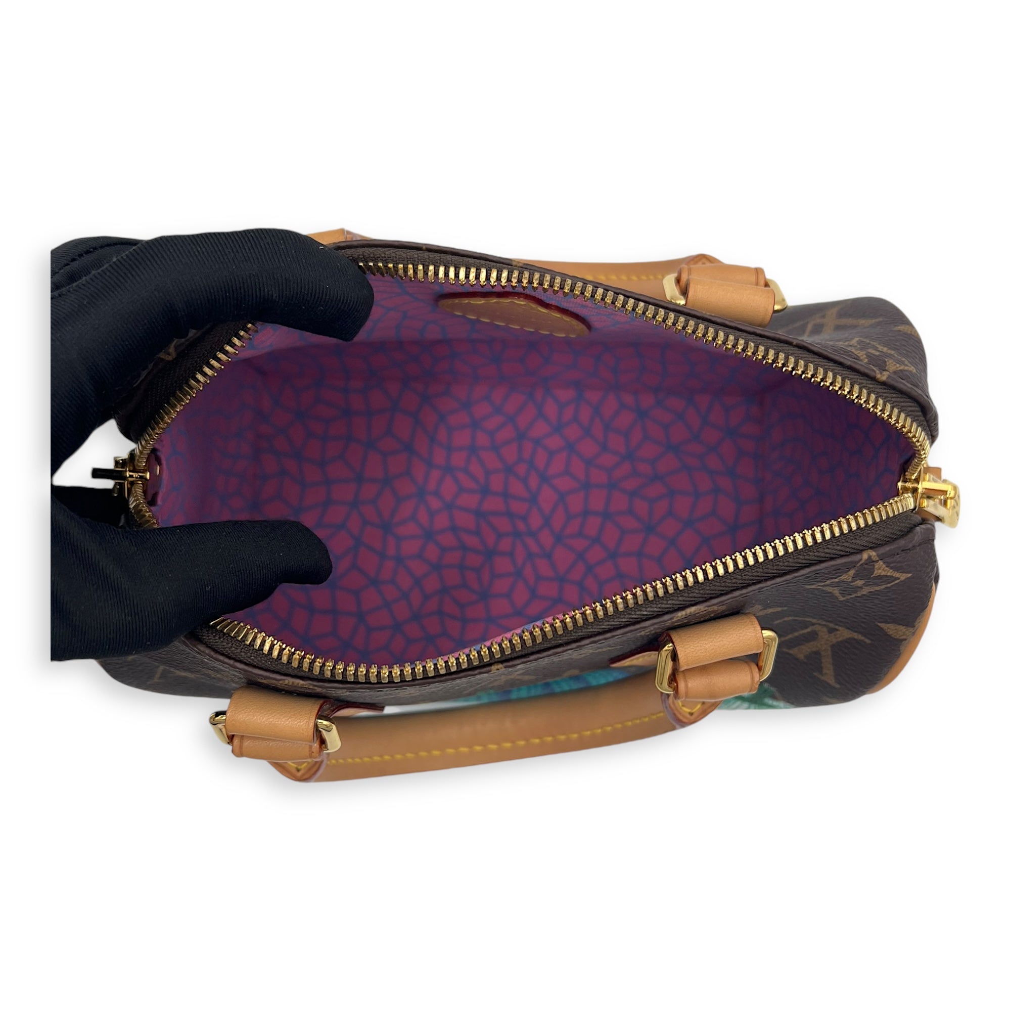 Speedy Top Handle Bag 20 Brown in Monogram Coated Canvas, Gold hardware