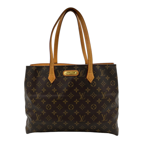 Wilshire Tote Bag MM Brown in Monogram Coated Canvas, Gold hardware