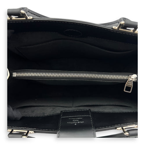 Kleber MM Black Top Handle Bag in Epi Leather, Silver hardware