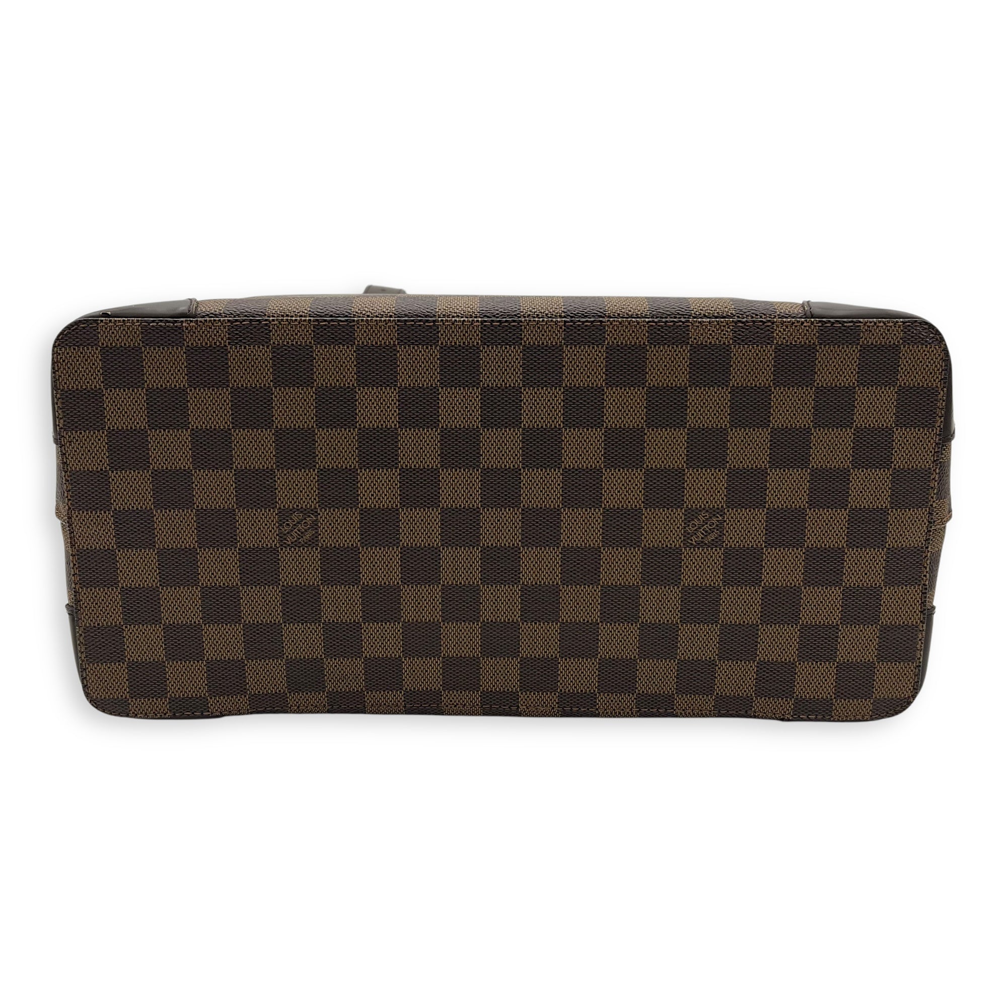 Louis Vuitton Hampstead Shoulder Bag Damier Ebene in Coated Canvas, Gold hardware_5