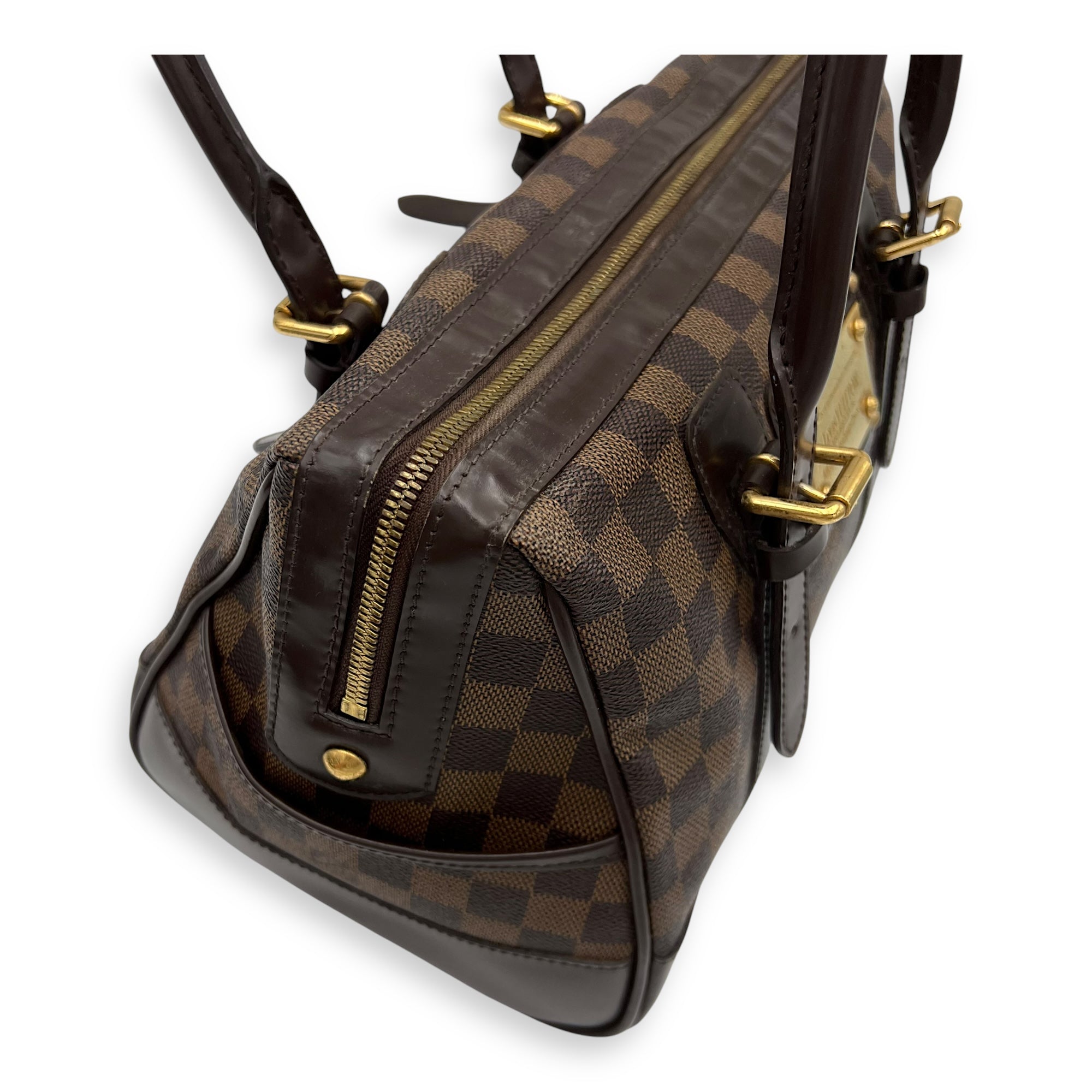 Louis Vuitton Berkeley Top Handle Bag Brown in Coated Canvas, Gold hardware_28