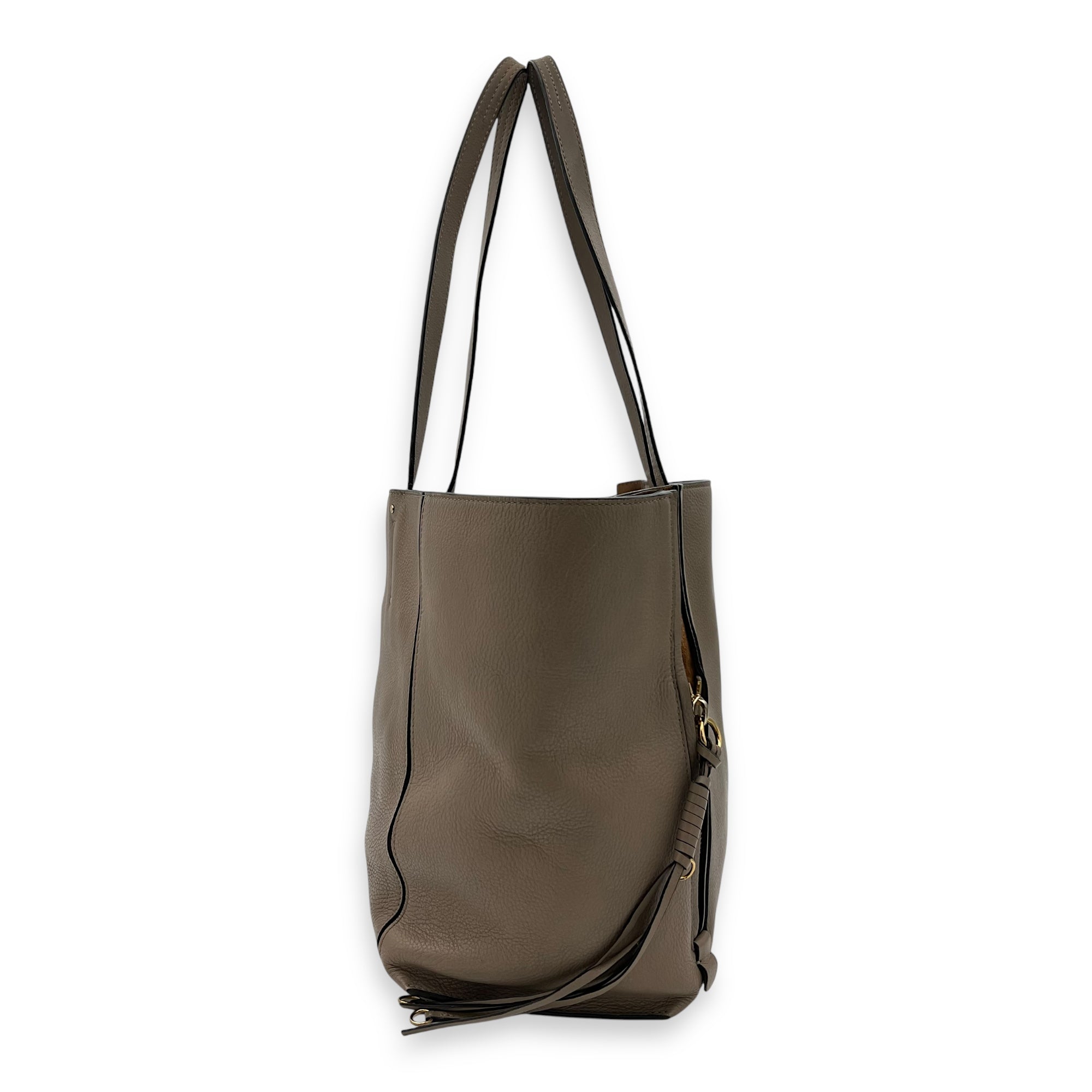 Chloé Milo Tote Bag Beige in Calfskin_4