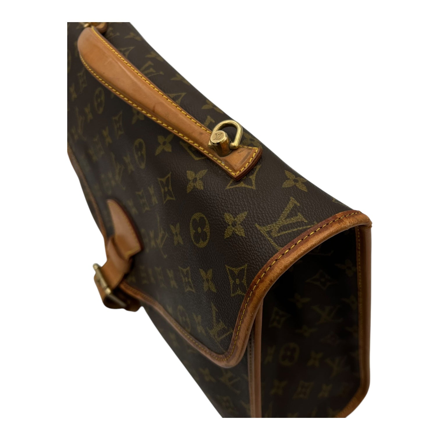 Louis Vuitton Beverly Top Handle Bag Brown in Monogram Coated Canvas, Gold hardware_8
