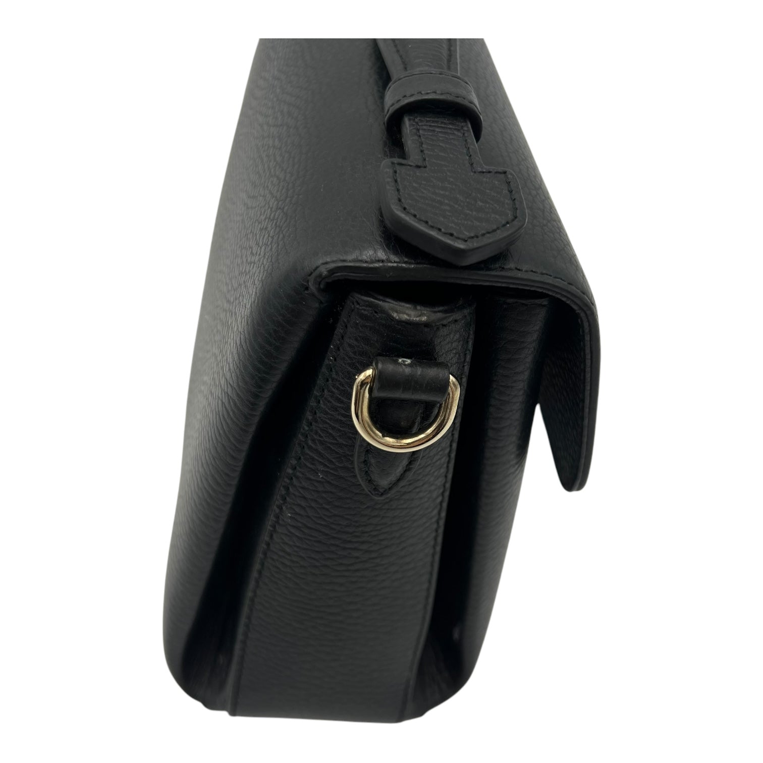 Gucci Interlocking G Top Handle Bag Black in Calfskin, Gold hardware_7
