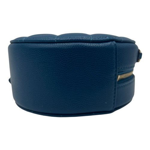 Chanel Round CC Crossbody Bag Blue in Caviar Leather, Gold hardware_9