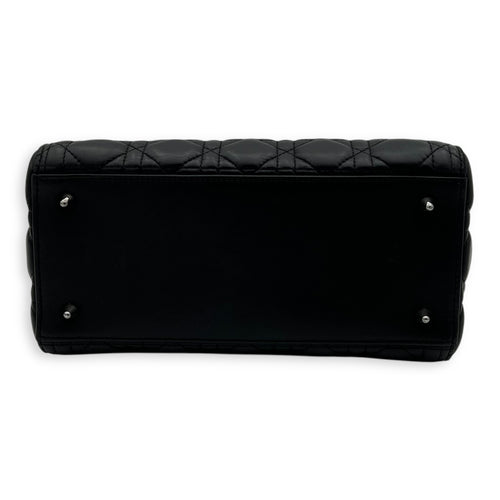 Christian Dior Lady Dior Medium Black Top Handle Bag in Calfskin, Gunmetal hardware_5