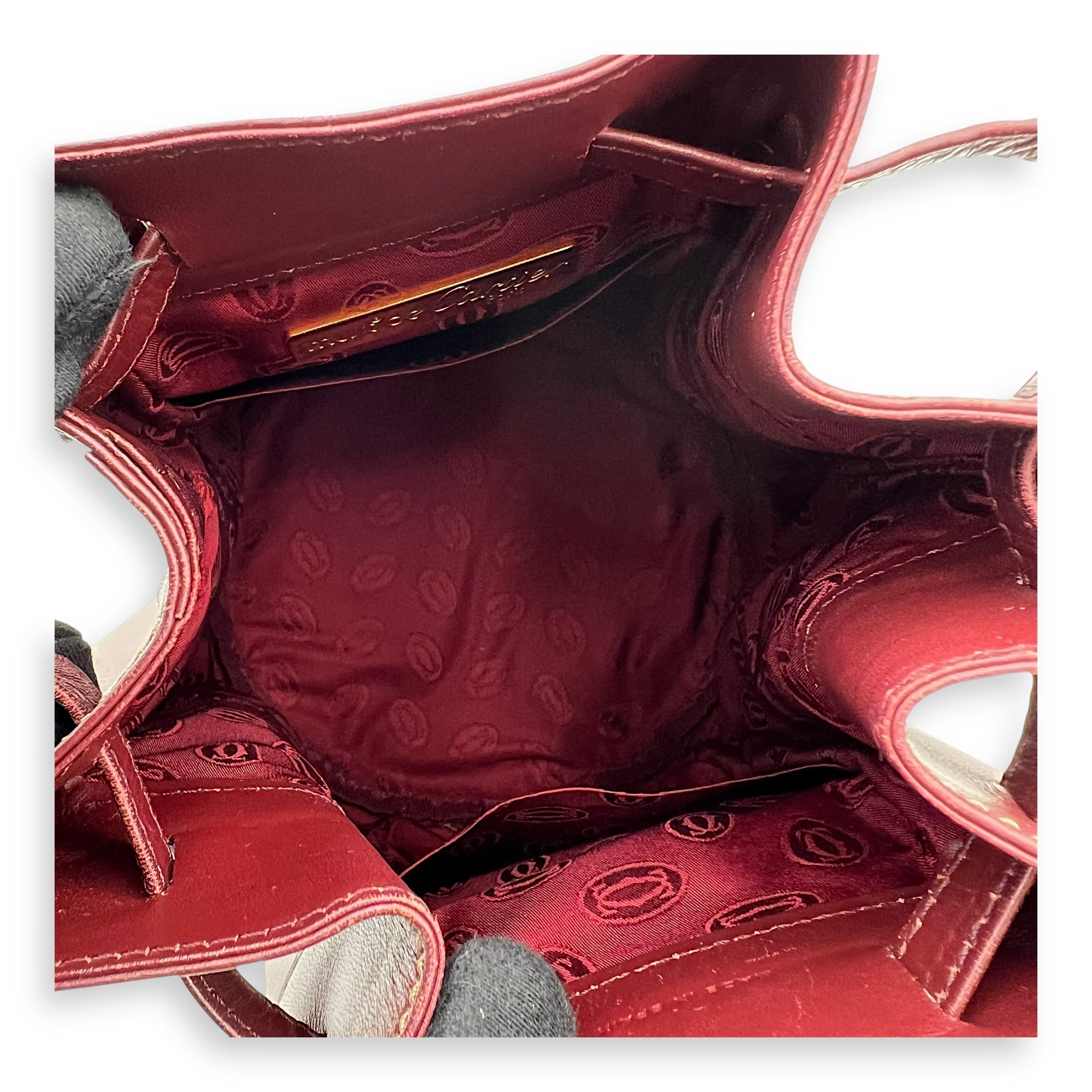Cartier buck Bucket Bag Red in Calfskin, Gold hardware_6