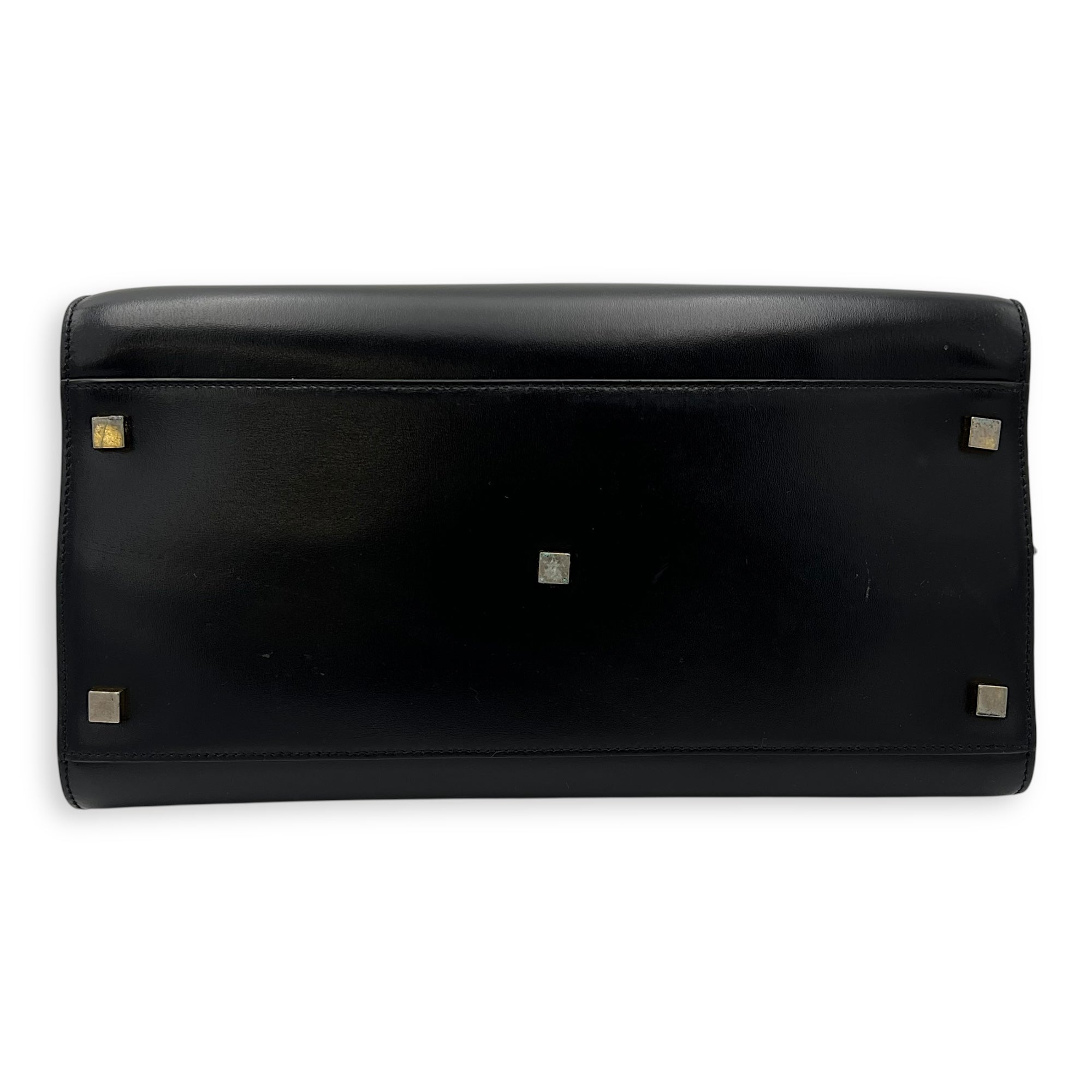 Saint Laurent Uptown Top Handle Bag Black in Calfskin, Gold hardware_5