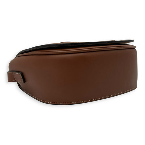 Celine Folco Crossbody Bag Brown in Calfskin, Gold hardware_8