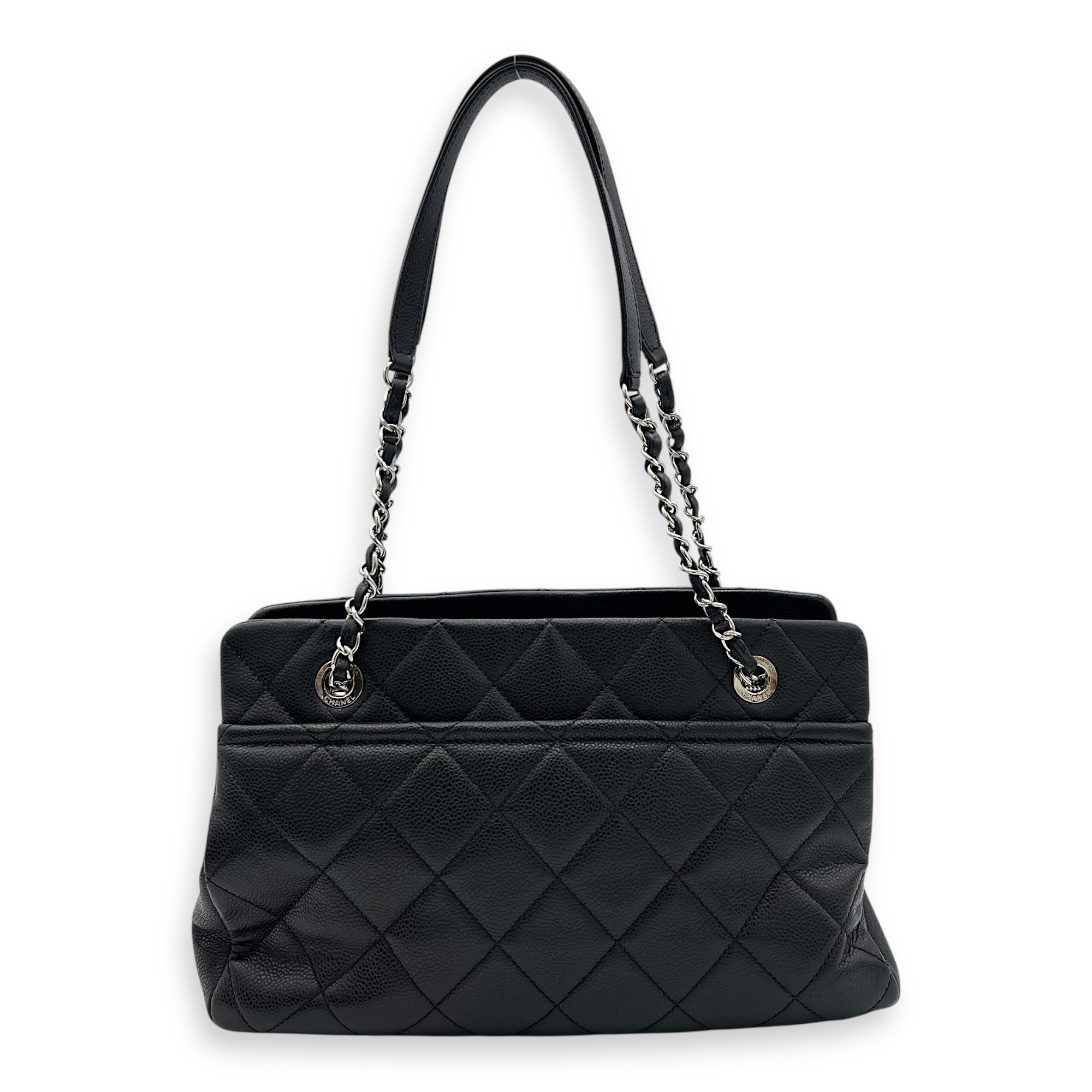 Chanel CC Tote Bag Black in Caviar Leather, Gold hardware_2