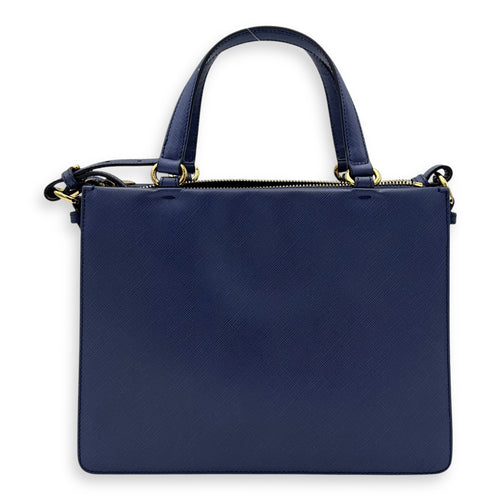 Ferragamo  Tracy Crossbody Bag Small Blue in Saffiano Leather, Gold hardware_2