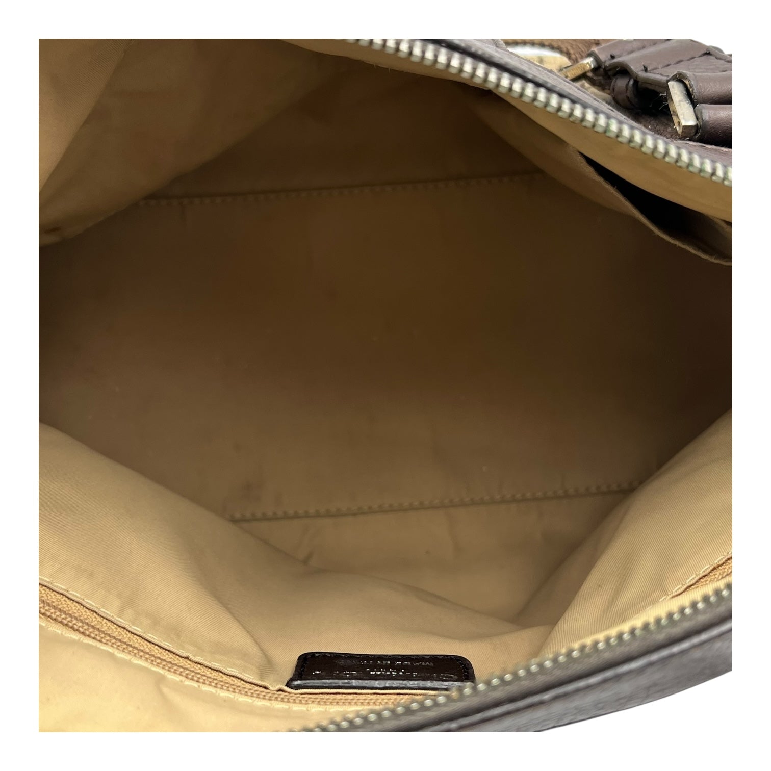 Christian Dior Trotteur Shoulder Bag Brown in Canvas, Silver hardware_6