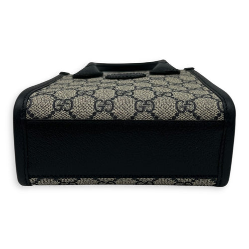 Gucci GG Supreme Top Handle Bag Blue in Coated Canvas, Silver hardware_5