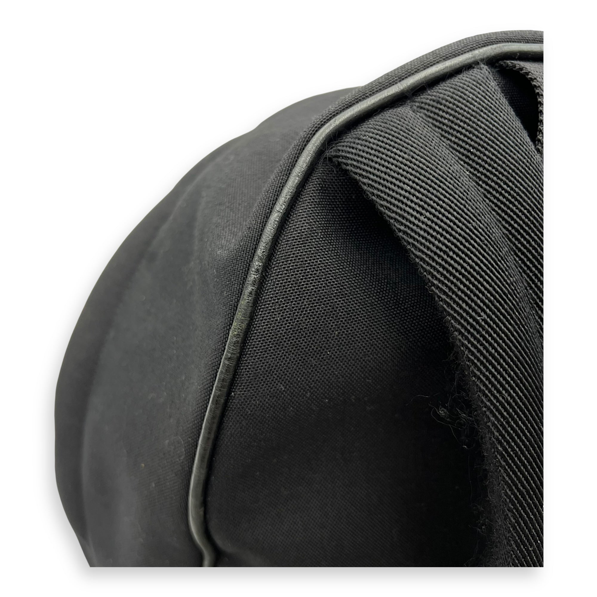 Saint Laurent Logo Backpack Black in Canvas, Silver hardware_14