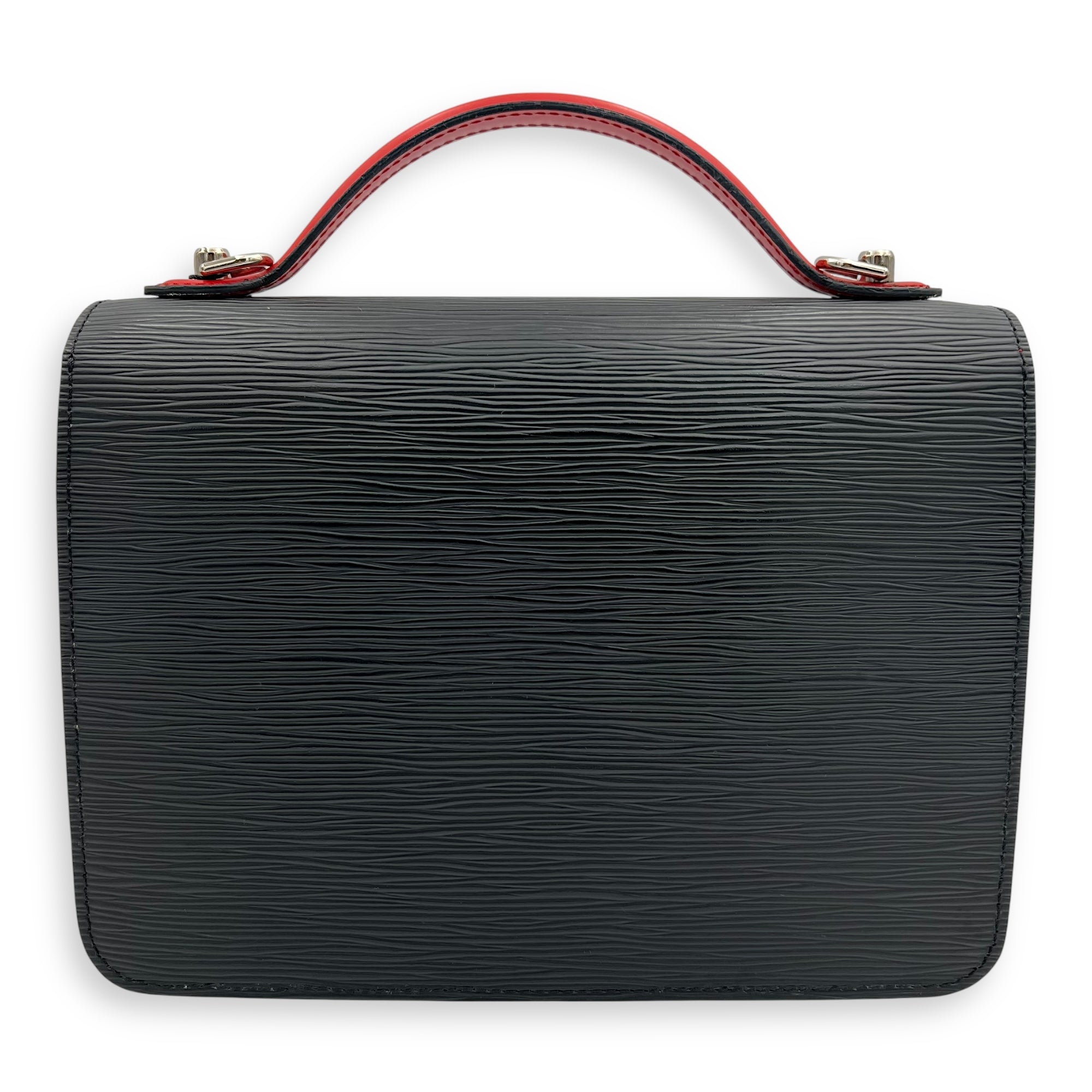 Louis Vuitton Monceau Black Top Handle Bag in Epi Leather, Silver hardware_2