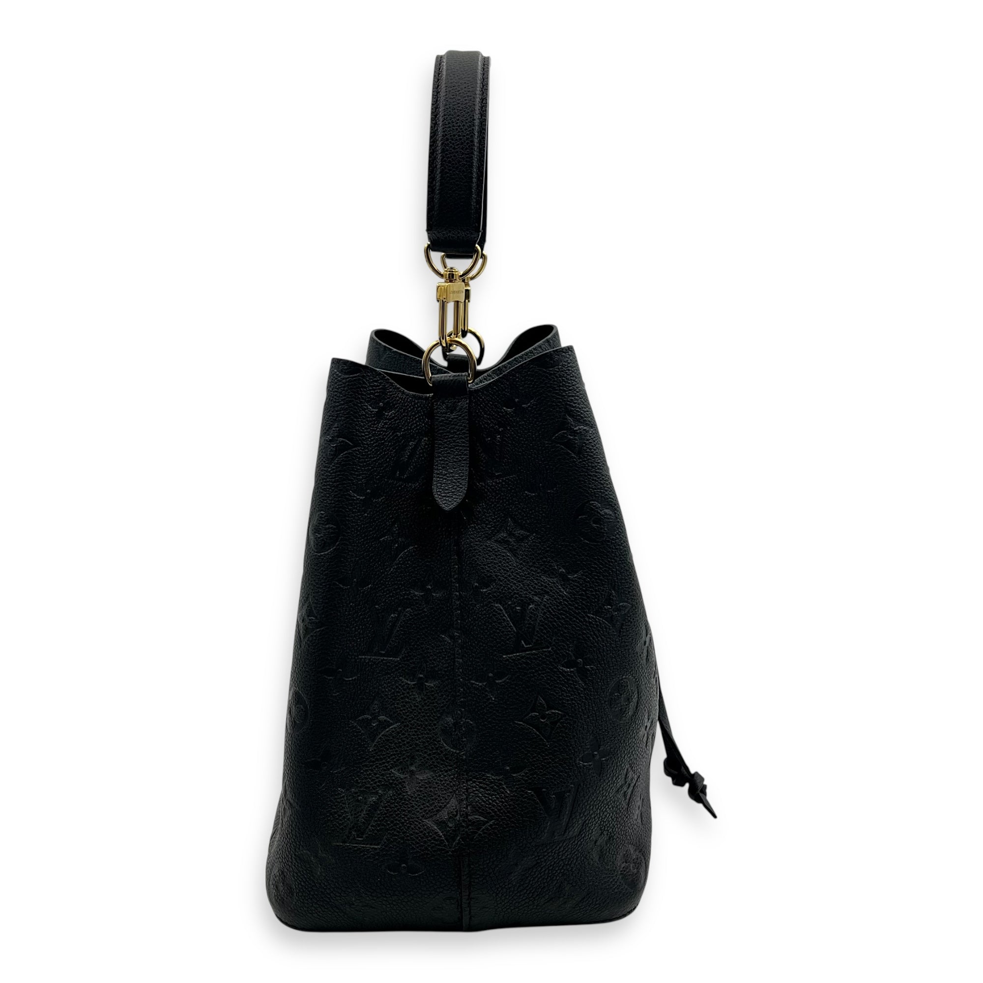 Louis Vuitton NeoNoe MM Black Bucket Bag in Monogram Empreinte Leather, Gold hardware_3