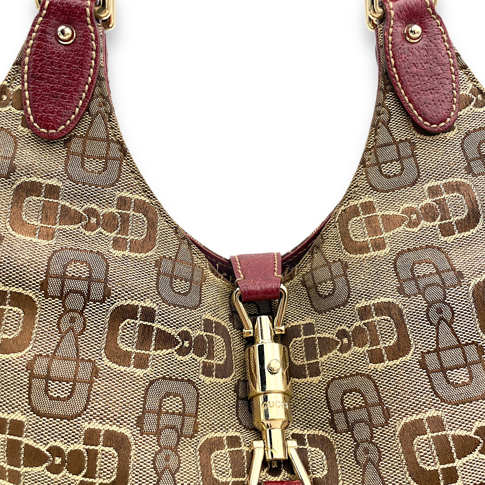 Jackie Brown Shoulder Bag in Canvas, Light Gold hardware