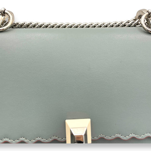 Kan I Small Grey Shoulder Bag in Calfskin, Silver hardware