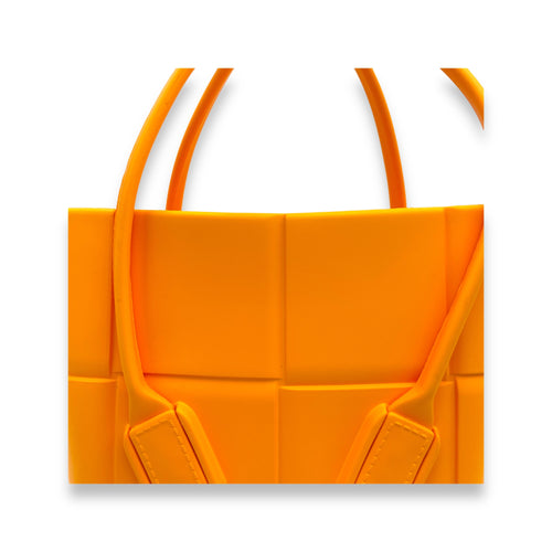 Arco Small Orange Top Handle Bag in Rubber