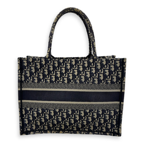 Book Tote Top Handle Bag Medium Blue in Jacquard