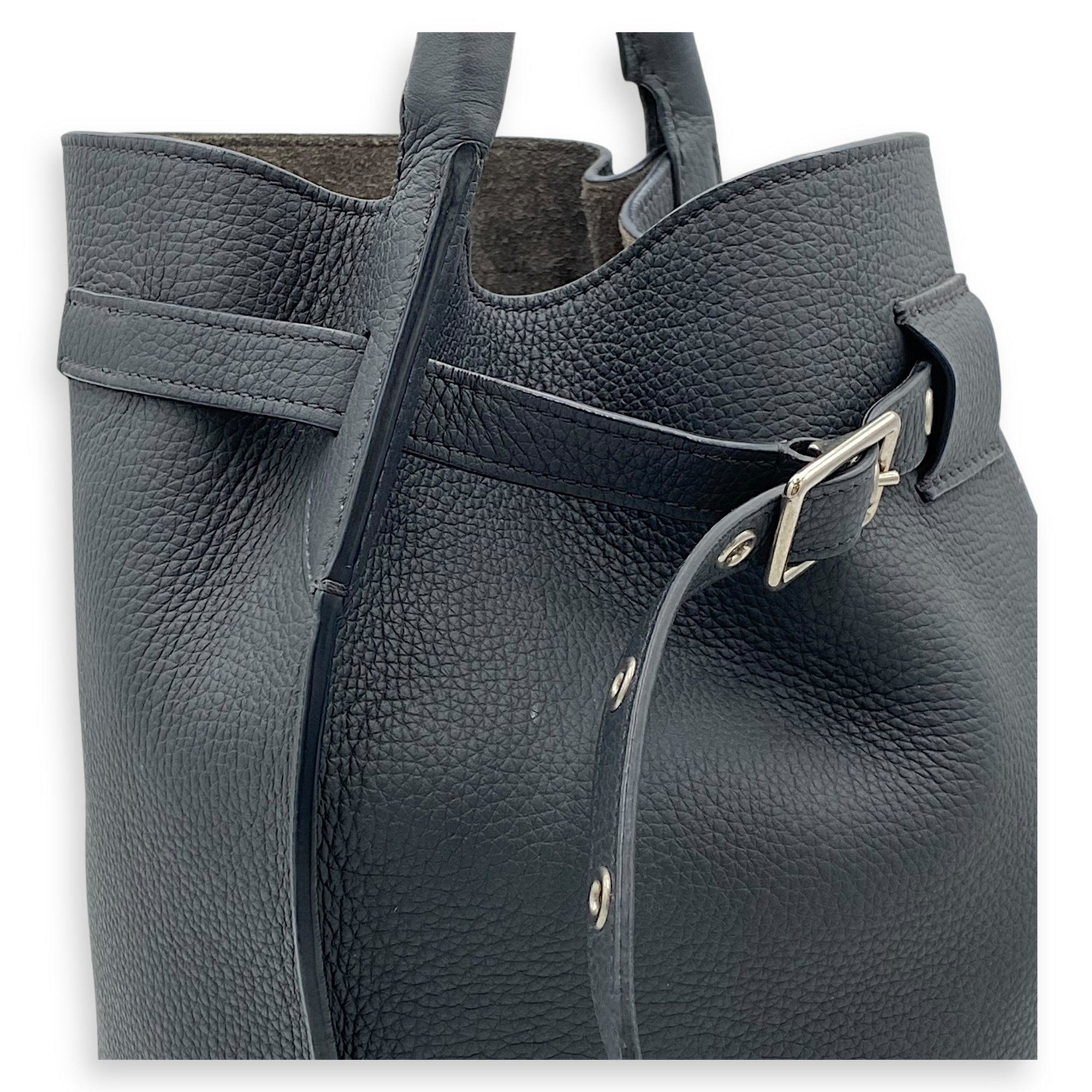 Big Bucket bag in Calfskin, Silver Hardware