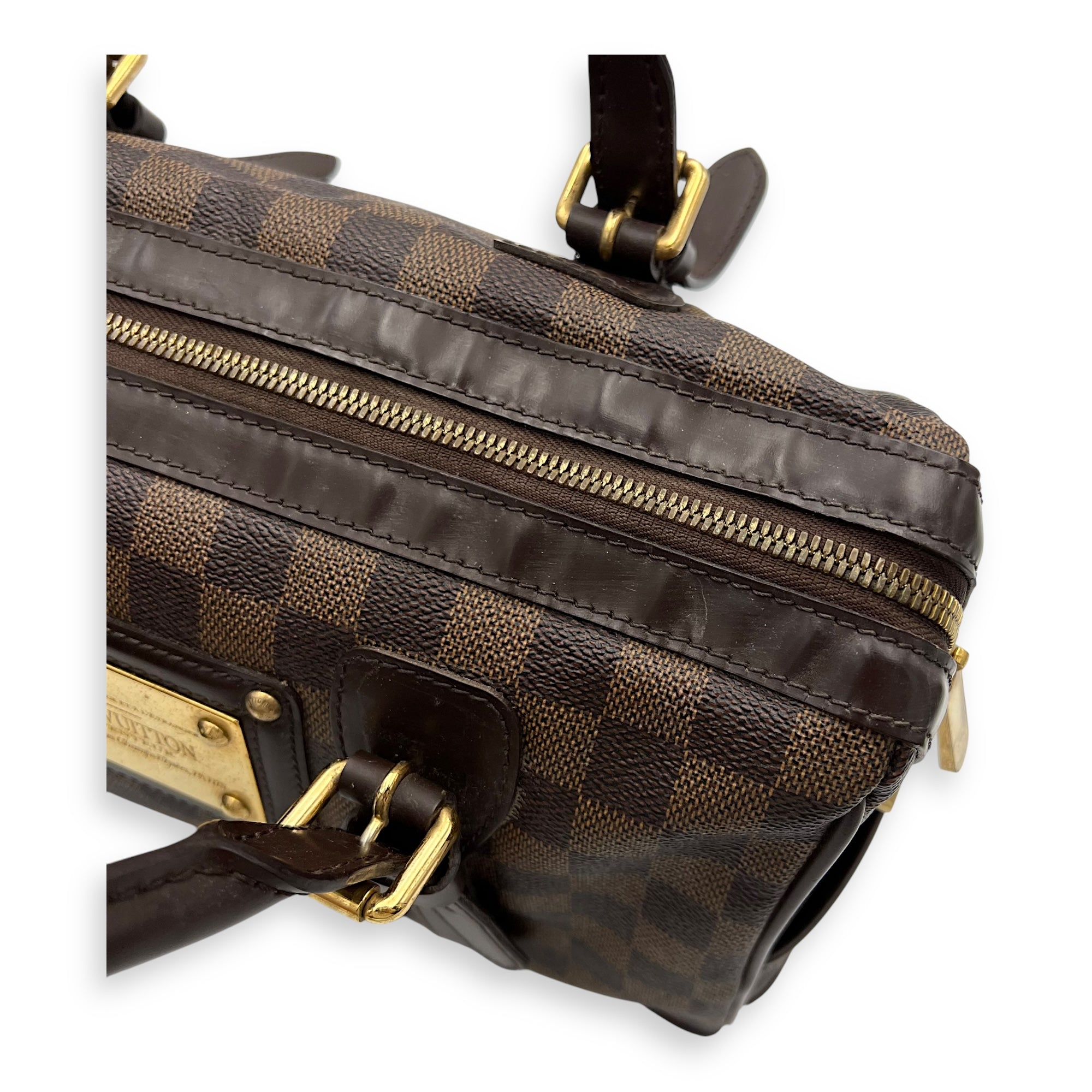 Louis Vuitton Berkeley Top Handle Bag Brown in Coated Canvas, Gold hardware_27