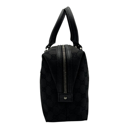 Gucci GG Top Handle Bag Black in Canvas, Silver hardware_3