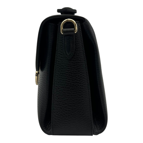 Gucci Interlocking G Top Handle Bag Black in Calfskin, Gold hardware_4