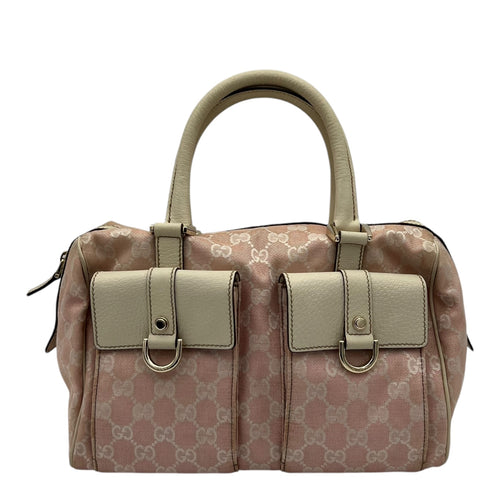 Gucci GG Top Handle Bag Pink in Canvas, Light Gold hardware_1