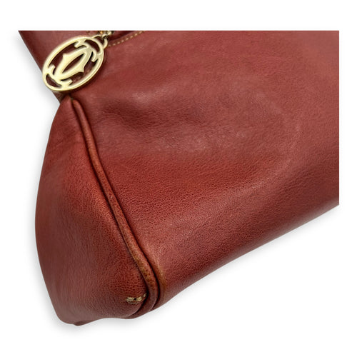 Cartier Marcello Top Handle Bag Red in Calfskin, Gold hardware_15