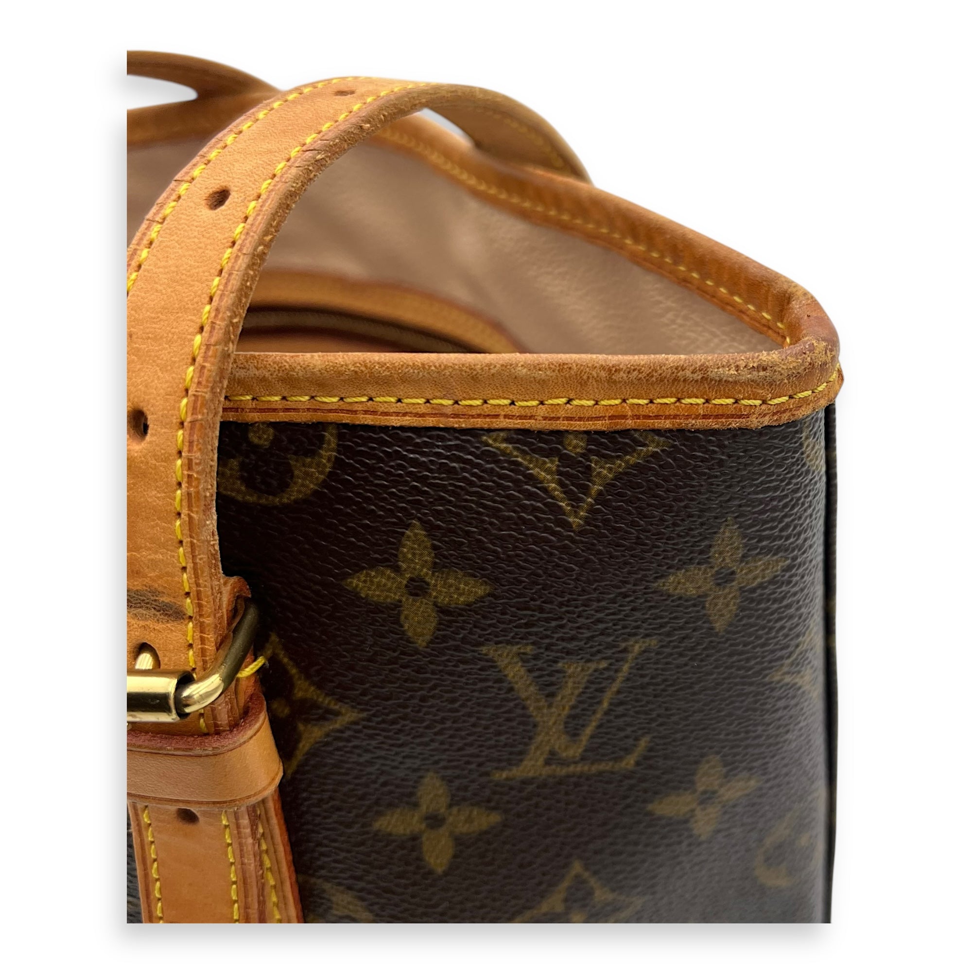 Louis Vuitton Noe Bucket Bag Brown in Monogram Coated Canvas, Gold hardware_8