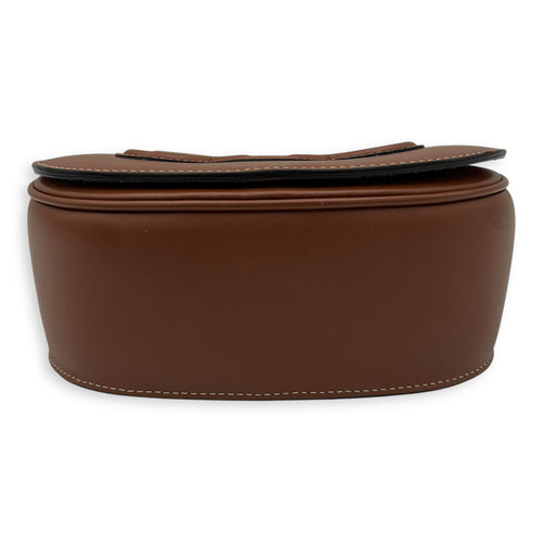 Celine Folco Crossbody Bag Brown in Calfskin, Gold hardware_5
