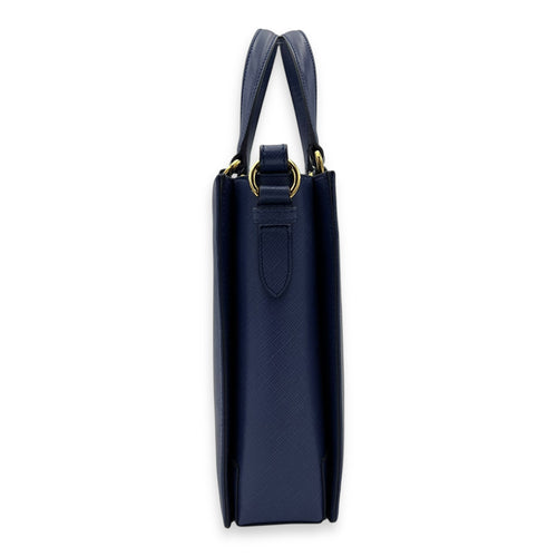 Ferragamo  Tracy Crossbody Bag Small Blue in Saffiano Leather, Gold hardware_3