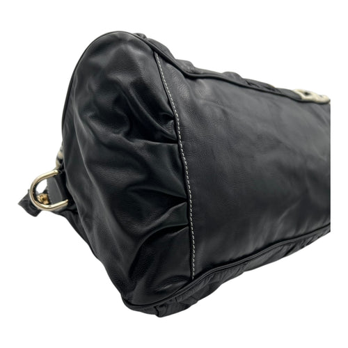 Gucci Hobo Top Handle Bag Black in Calfskin, Gold hardware_10
