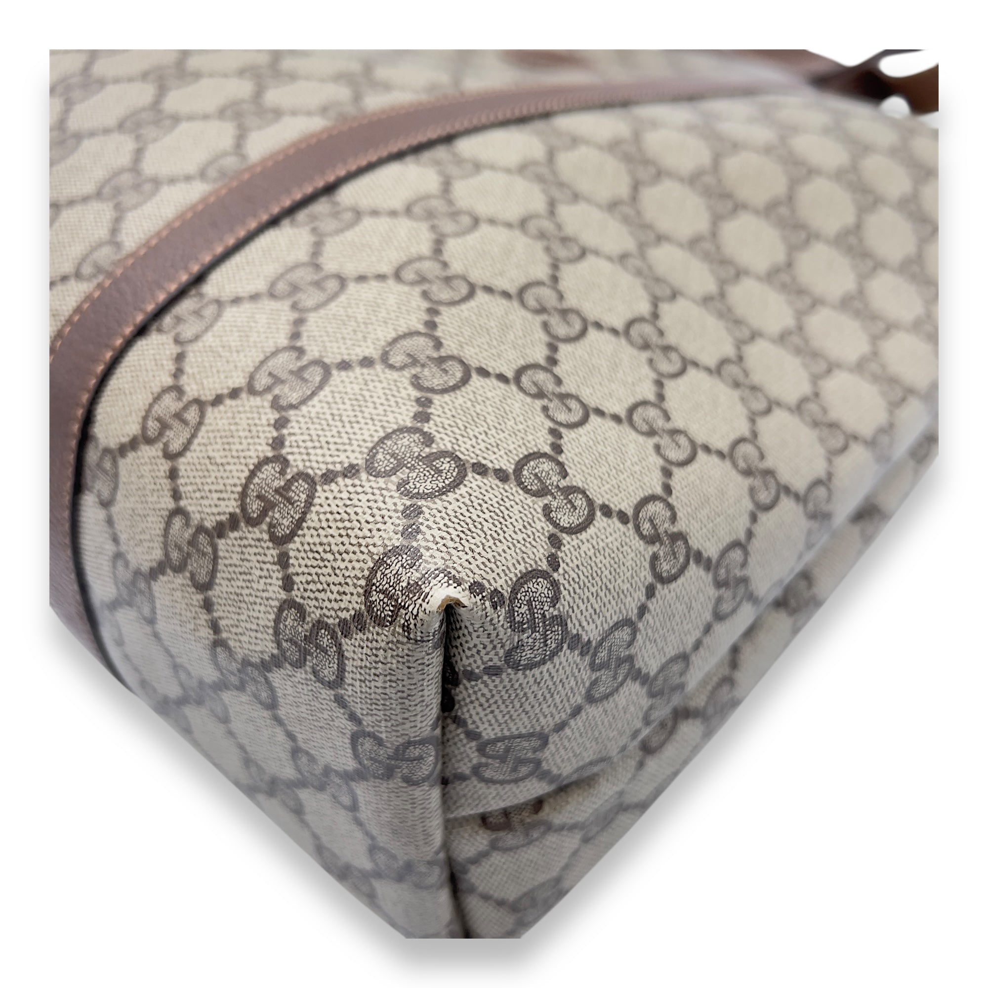 Gucci GG Tote Bag Grey in Coated Canvas, Silver hardware_8