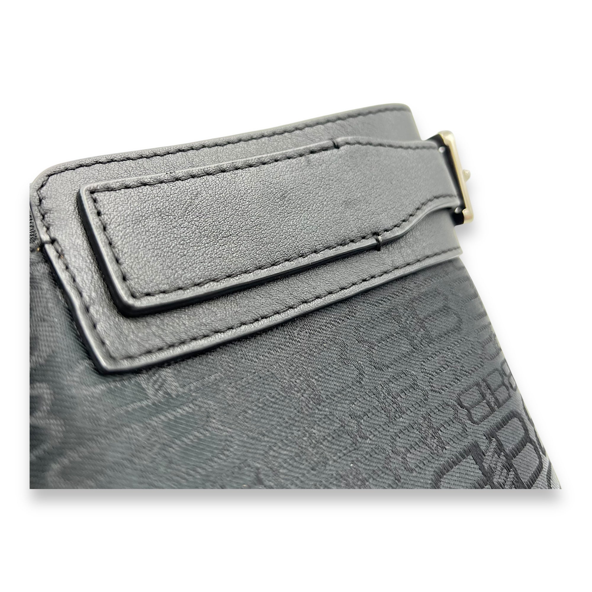 Balenciaga Logo Top Handle Bag Black in Canvas, Silver hardware_8
