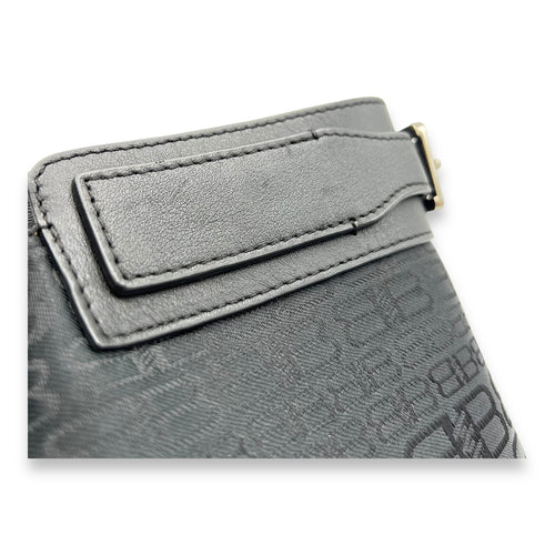 Balenciaga Logo Top Handle Bag Black in Canvas, Silver hardware_8