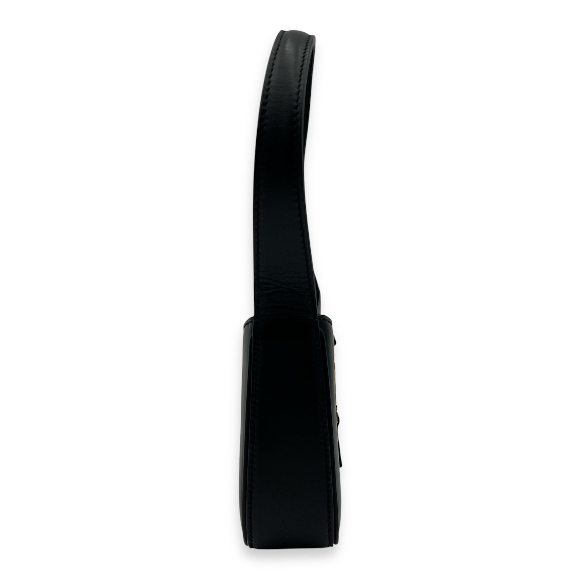 Saint Laurent Le 5 A 7 Shoulder Bag Mini Black in Calfskin, Gold hardware_3