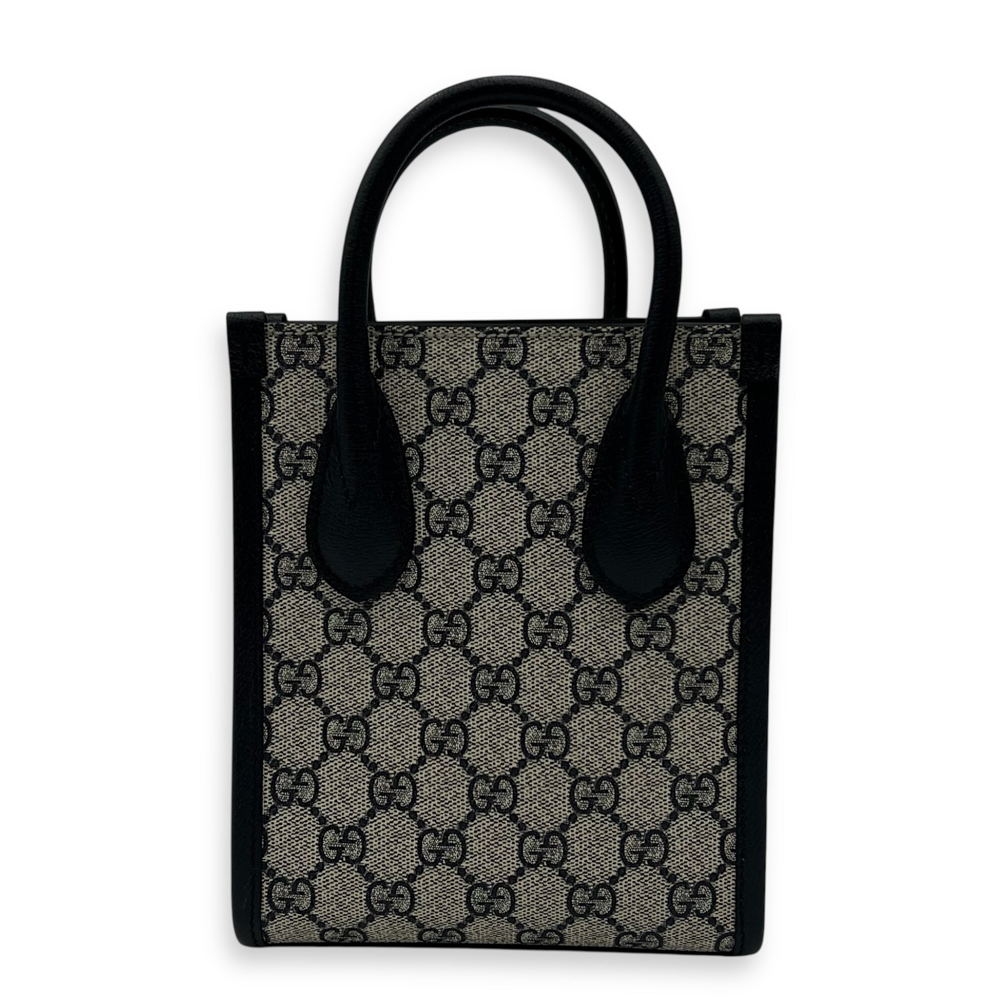 Gucci GG Supreme Top Handle Bag Blue in Coated Canvas, Silver hardware_2