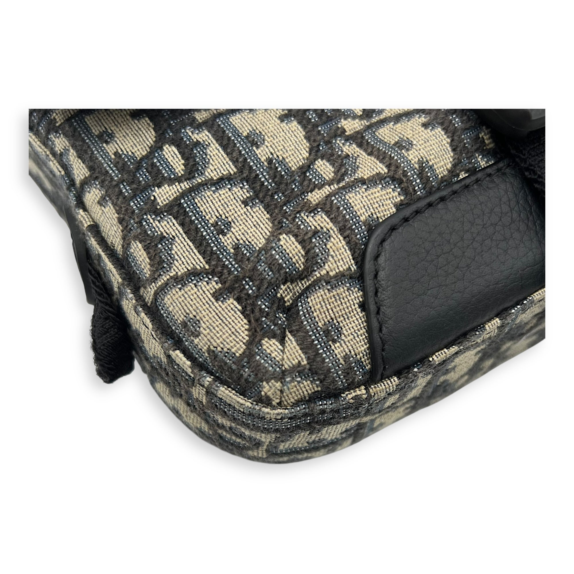 Christian Dior Oblique Blue Crossbody Bag in Jacquard, Silver hardware_11