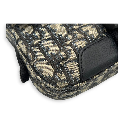 Christian Dior Oblique Blue Crossbody Bag in Jacquard, Silver hardware_11