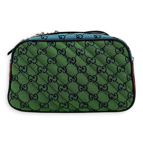 Gucci GG Crossbody Bag Pink in Denim, Silver hardware_2