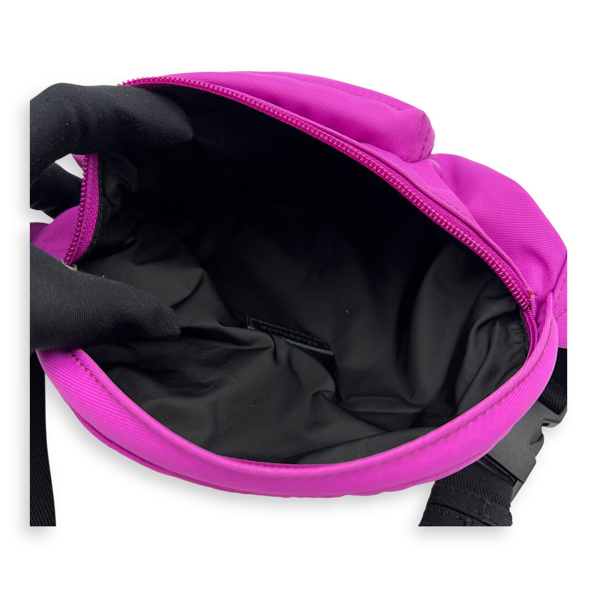 Balenciaga Logo Belt Bag Pink in Canvas, Silver hardware_6