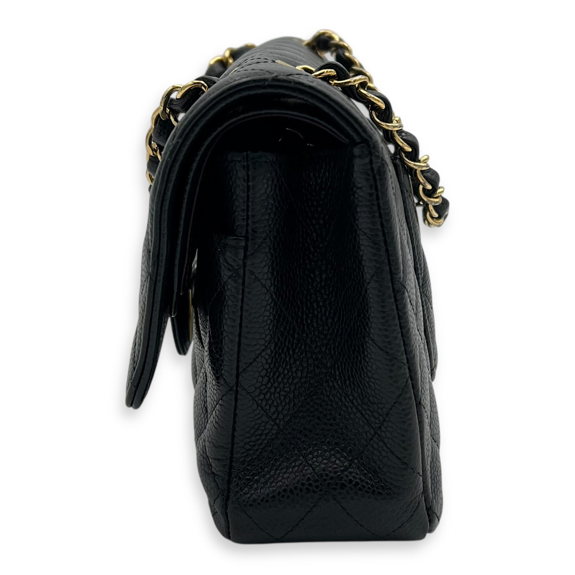 Chanel Classic Shoulder Bag Medium Black in Caviar Leather, Gold hardware_3