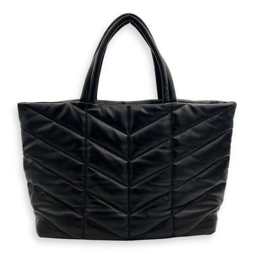 Saint Laurent Puffer Tote Bag Black in Lambskin, Black hardware_2