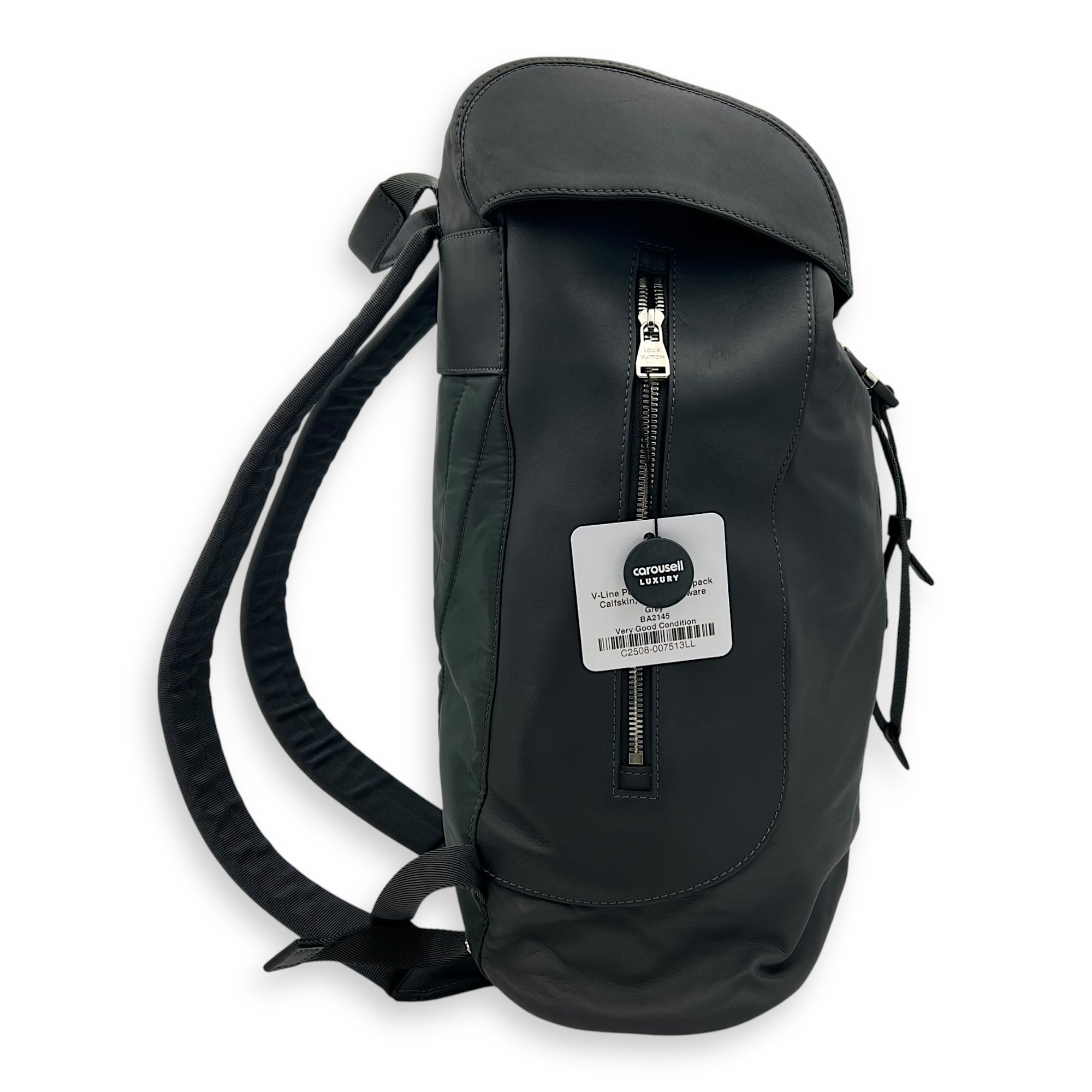 Louis Vuitton V-Line Pulse Grey Backpack in Calfskin, Silver hardware_4