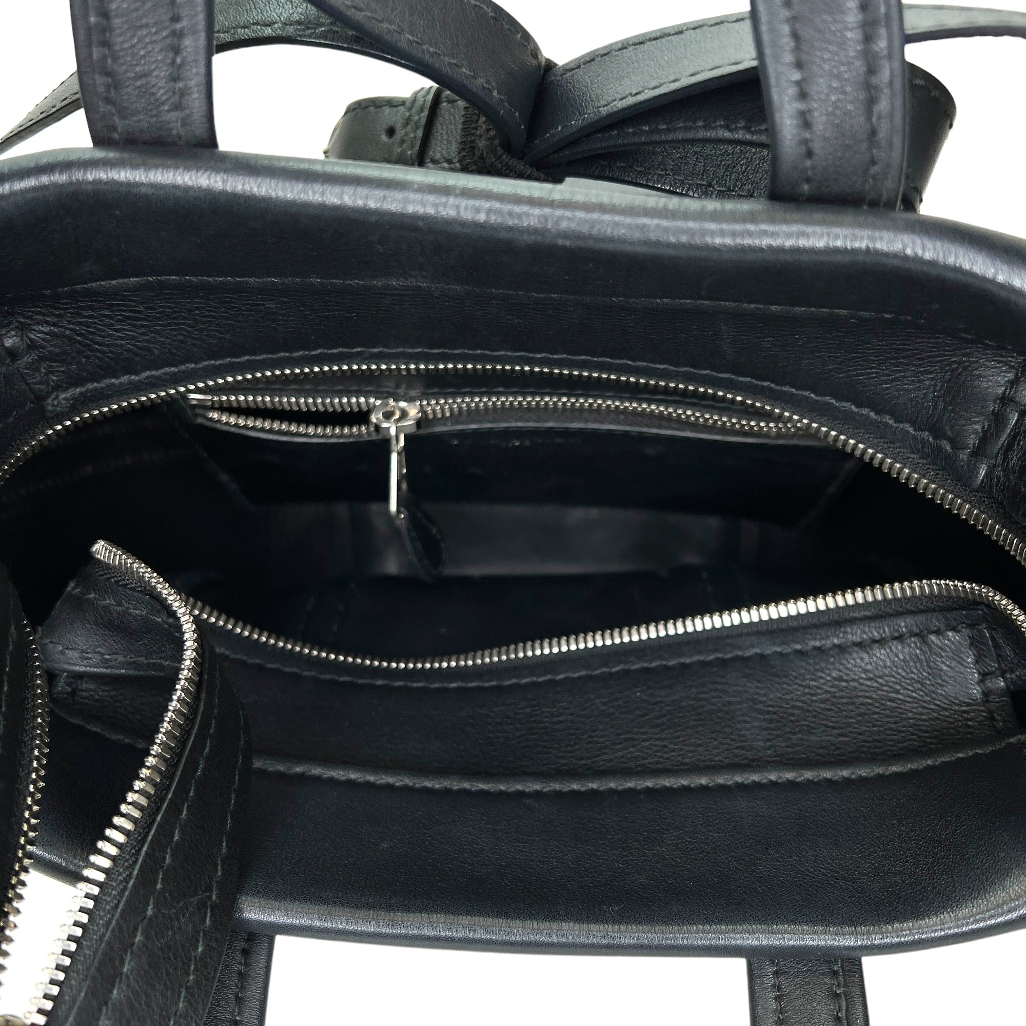 Laundry Cabas Black Top Handle Bag in Calfskin, Silver hardware