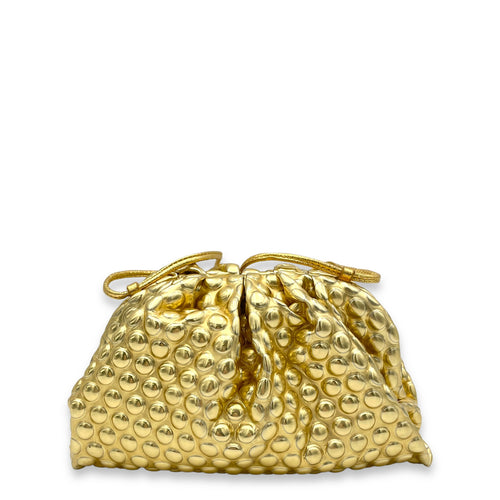 Metallic Pouch Crossbody Bag Gold in Patent Leather