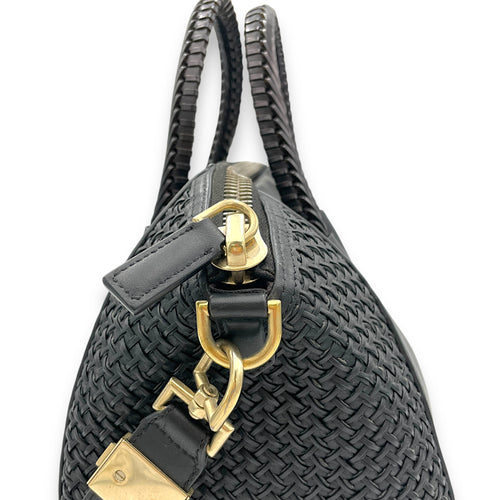 Antigona Large Black Top Handle Bag in Calfskin, Gold hardware